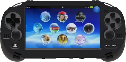 يتم استخدام مقبض قبضة اليد لـ PSV1000 PS VITA ، L2R2 للنقر على الجزء الخلفي من PSV.Gift من ملصقات الأزرار المرتفعة ، والأفلام المقسمة ، والغطاء ، والغطاء المفتاح المتقاطع (الجلد مثل الطلاء الأسود) in Kuwait