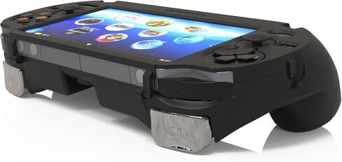 يتم استخدام مقبض قبضة اليد لـ PSV1000 PS VITA ، L2R2 للنقر على الجزء الخلفي من PSV.Gift من ملصقات الأزرار المرتفعة ، والأفلام المقسمة ، والغطاء ، والغطاء المفتاح المتقاطع (الجلد مثل الطلاء الأسود) in Kuwait