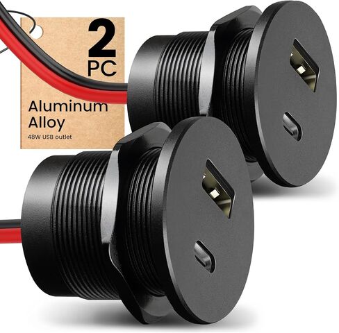 12V Aluminum USB Charger, 30W PD3.0 + 18W QC 3.0 High Speed USB Charging Socket, Recessed Mount Car Charger Accessories USB Outlet for RV Trailer Camper Van Car Boat (1Pcs) in Saudi Arabia