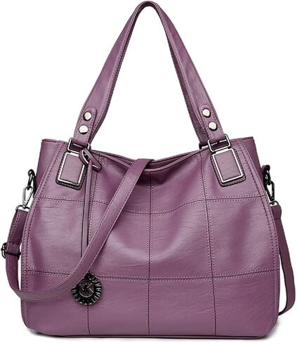 XingChen Women's Leather Handbag Fashion Shoulder Bag Multi-pocket Satchel Tote Purse Hobo Bag with Pendant in Kuwait