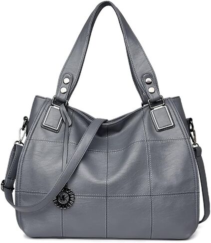 XingChen Women's Leather Handbag Fashion Shoulder Bag Multi-pocket Satchel Tote Purse Hobo Bag with Pendant in Kuwait