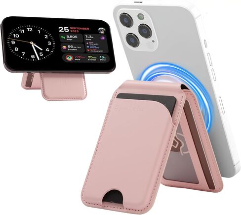 Strong Magnetic Wallet Card Holder, Adjustable Magnetic Phone Wallet Stand with 3 Card slots, RFID Blocking Magnetic Wallet for iPhone 16/15/ 14/13/ 12/ Series, Not for iPhone 13 / 12mini in Kuwait