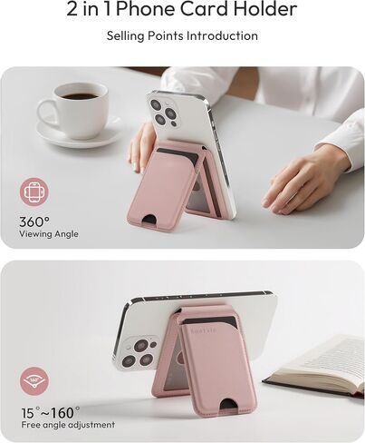 Strong Magnetic Wallet Card Holder, Adjustable Magnetic Phone Wallet Stand with 3 Card slots, RFID Blocking Magnetic Wallet for iPhone 16/15/ 14/13/ 12/ Series, Not for iPhone 13 / 12mini in Kuwait
