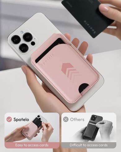Strong Magnetic Wallet Card Holder, Adjustable Magnetic Phone Wallet Stand with 3 Card slots, RFID Blocking Magnetic Wallet for iPhone 16/15/ 14/13/ 12/ Series, Not for iPhone 13 / 12mini in Kuwait