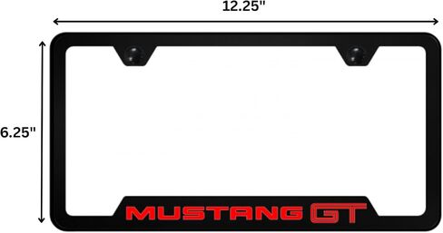 Au-TOMOTIVE GOLD, INC. Officially Licensed UV Print Logo on Black Polycarbonate Notched License Plate Frame for Mustang GT in Saudi Arabia
