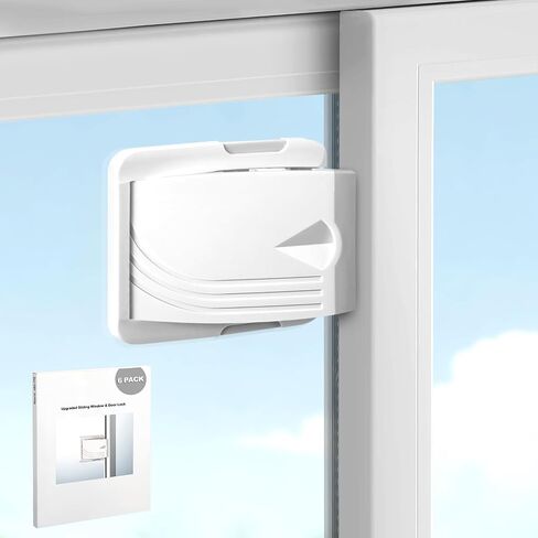 Sliding Door Locks 2-Pack—Prevents Sliding Doors From Being Opened; Extra Safety Device For Sliding Doors; Adhesive Mount; Fits Glass Sliding Doors, Sliding Windows, Sliding Closet, Etc. (Blue) in Saudi Arabia