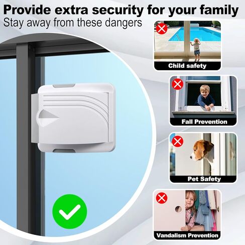 قفل طفل الباب المنزلق ، 4 عبوات أمان للأطفال/الحيوانات الأليفة للأبواب الزجاجية المنزلق ، النوافذ المنزلق ، أبواب خزانة منزلق ، أبواب فناء شريحة ، سهلة التثبيت ، لا توجد أدوات حفر ضرورية （رمادي） in Kuwait