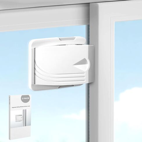 قفل طفل الباب المنزلق ، 4 عبوات أمان للأطفال/الحيوانات الأليفة للأبواب الزجاجية المنزلق ، النوافذ المنزلق ، أبواب خزانة منزلق ، أبواب فناء شريحة ، سهلة التثبيت ، لا توجد أدوات حفر ضرورية （رمادي） in Kuwait