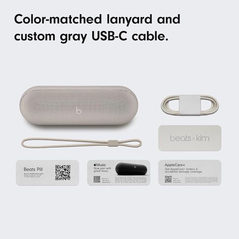 Beats Pill - مكبر صوت Bluetooth والشاحن اللاسلكي المحمول عبر USB -C - تصل إلى 24 ساعة من عمر البطارية ، ومقاومة للماء IP67 ، وتوافق Apple & Android ، ومدمج الميكروفون المدمج - الأسود غير اللامع (المتجدد) in Kuwait