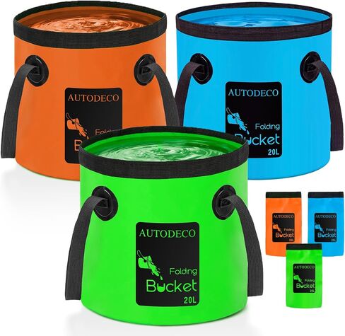 AUTODECO 20L Collapsible Bucket 5 Gallon Water Container Folding Water Bucket with Handle Portable Wash Basin in Saudi Arabia