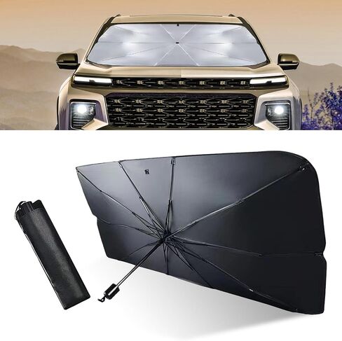1 PC Car الأمامي الزجاجي Sunshade ، 55.1 "× 31.5" لا يمكن فتحه من أشعة الشمس الحماية من الشمس العزل الحراري مع حقيبة تخزين 11.02 "× 3.54" ، مناسبة للسيارات ، سيارات الدفع الرباعي ، الشاحنات (الفضة) in Kuwait