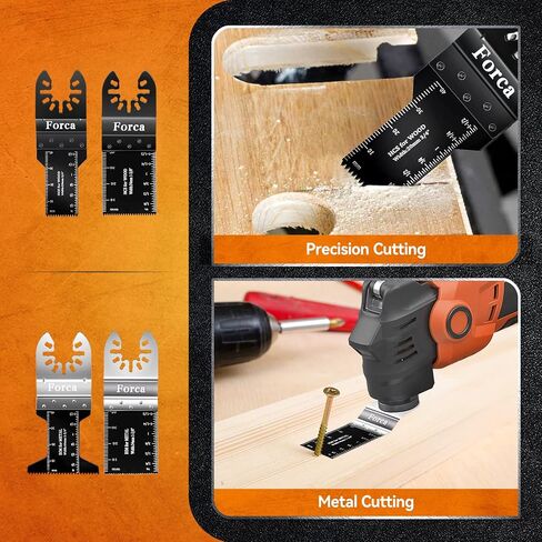FORCA Multi Tool Blades Kits, 105pcs Universal Oscillating Tools Saw Blades for Wood, Fine Tooth Multitool Blades, Durable High Carbon Steel in Saudi Arabia