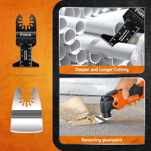 FORCA Multi Tool Blades Kits, 105pcs Universal Oscillating Tools Saw Blades for Wood, Fine Tooth Multitool Blades, Durable High Carbon Steel in Saudi Arabia
