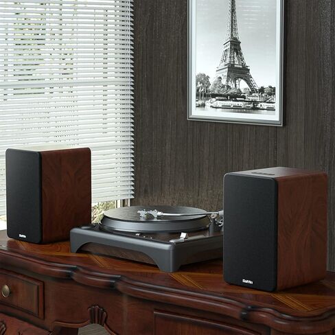 Powered Bookshelf Speakers, 60W Record Player Speakers with 3.5 Inch Woofer, Bluetooth 5.0 Stereo Speakers with Optical/AUX/TV-ARC Connection for Gaming Monitor, Turntable, PC, TV in Kuwait