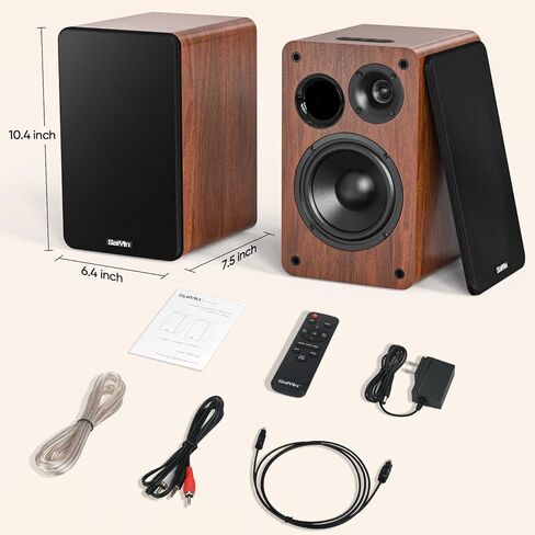 Powered Bookshelf Speakers, 60W Record Player Speakers with 3.5 Inch Woofer, Bluetooth 5.0 Stereo Speakers with Optical/AUX/TV-ARC Connection for Gaming Monitor, Turntable, PC, TV in Kuwait