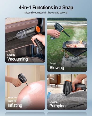 SEALIGHT Handheld Car Vacuum Cleaner, 4 in 1 Mini Vacuum Cleaner Air Duster, High Power Suction with Multi-Nozzles for Car, Home, Office, Pet in Saudi Arabia