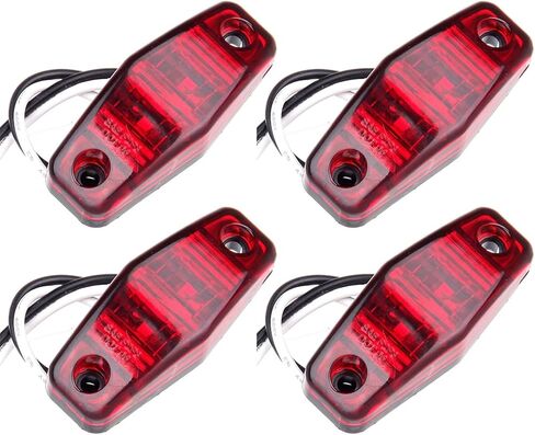 4x 2.5 Inch Oval Side Fender Marker Light Red Lens Universal Surface Mount 2 LED Light Truck Boat Trailer Sealed Mini Trailer Clearance Identification Lights in Saudi Arabia