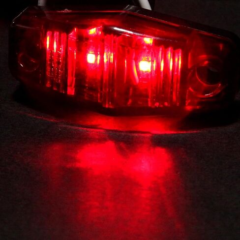 4x 2.5 Inch Oval Side Fender Marker Light Red Lens Universal Surface Mount 2 LED Light Truck Boat Trailer Sealed Mini Trailer Clearance Identification Lights in Saudi Arabia