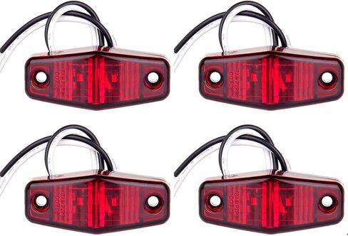 4x 2.5 Inch Oval Side Fender Marker Light Red Lens Universal Surface Mount 2 LED Light Truck Boat Trailer Sealed Mini Trailer Clearance Identification Lights in Saudi Arabia