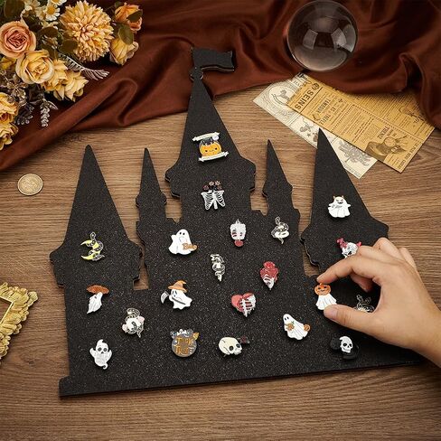 BENECREAT Castle Pin Board Cork Board, 15.6x13.6inch Bulletin Display Board Brooch Jewelry Display Cork Tray for Brooch Pin Collection Display, Office Home and School Decor in Saudi Arabia