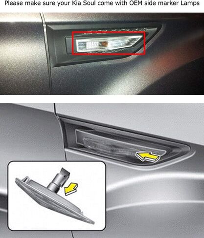 iJDMTOY Smoked Lens Full Amber LED Fender Blinker Side Marker Lights Compatible With 2009-2013 Gen1 Kia Soul, Replace OEM Clear Sidemarker Lamps in Saudi Arabia