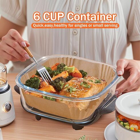 بطانات مقلاة الهواء السيليكون السيليكون للنينجا كريسبي 4-في 1 نظام طبخ الهواء الزجاجي المحمولة ، و 2pcs ملحقات حاويات الجوية الزجاجية ، كبيرة لـ 4-QT وصغيرة لحاوية 6 كوات ، غير لاصقة in Kuwait