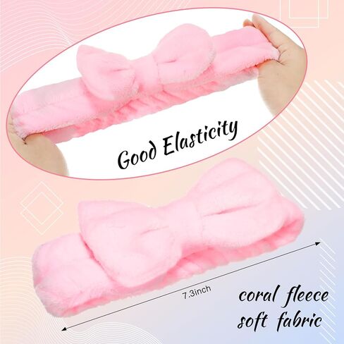Jexine 24 PCS Facial Spa Makeup Makeup Beadbands Bulk Bow Hair Band Fluffy Spa Beadband for Women Whole Washing Downsing (اللون البسيط) in Kuwait