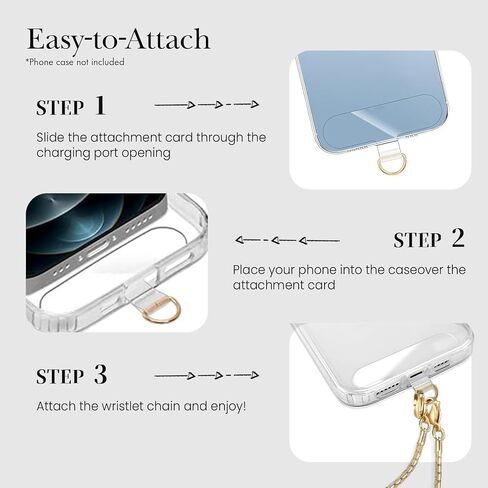 3 pcs Phone Charm with Gold Metal Chain Detachable Lanyard Hand Wrist Smartphone Strap Finger Grip Strap with 4 Patches Tether CellPhone Stand Holder Universal for iPhone 16 Pro Max 15 Charms in Saudi Arabia