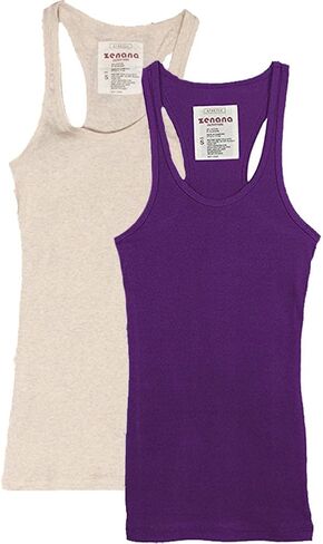 زينانا للسيدات مضلع Racerback Athletic Tank Tops 2 4 حزم in Kuwait