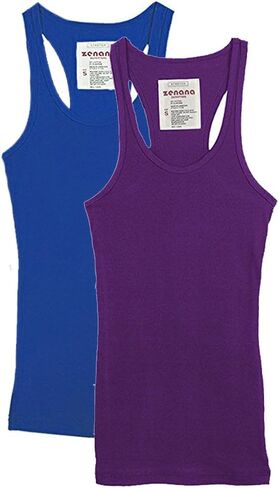زينانا للسيدات مضلع Racerback Athletic Tank Tops 2 4 حزم in Kuwait
