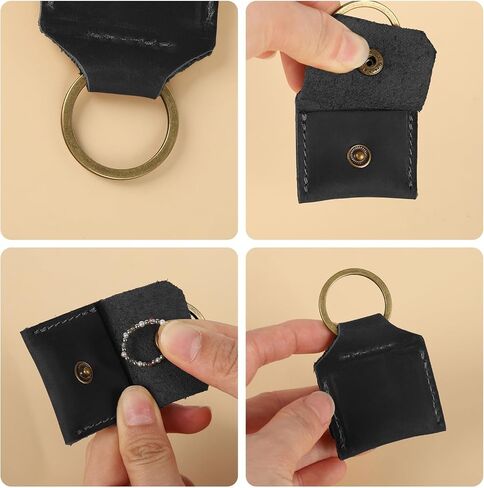 Jack&Chris Genuine Leather SD Card Holder Keychain, Anti-Shock Anti-Dust SD Card Case, Portable Camera Accessories for SD CF CFexpress Micro SD Nano SIM and Micro SIM Cards, Coffee 2 Packs in Kuwait