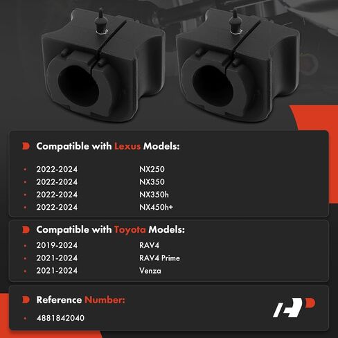 طقم جلبة باربيوم A-Premium 2 X الخلفي ، متوافقة مع Toyota RAV4 2019-2024 ، Venza ، RAV4 Prime & Lexus NX250 ، NX350 ، NX350H ، NX450H+ in Saudi Arabia