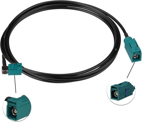 Fakra Z Female Right Angle to Fakra Z Straight Female RG174 Extension Cable 2.5m/8.2ft for Car SUV Stereo Head Unit GPS Navigation FM AM Radio Sirius XM Satellite Radio 4G LTE TEL Telematics in Kuwait