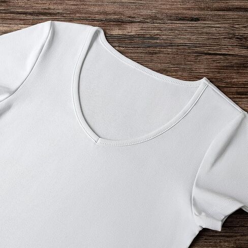 4 Pack Womens V Neck T-Shirts Short Sleeve Cotton Crop Tops Slim Fit Summer Basic Tee in Saudi Arabia