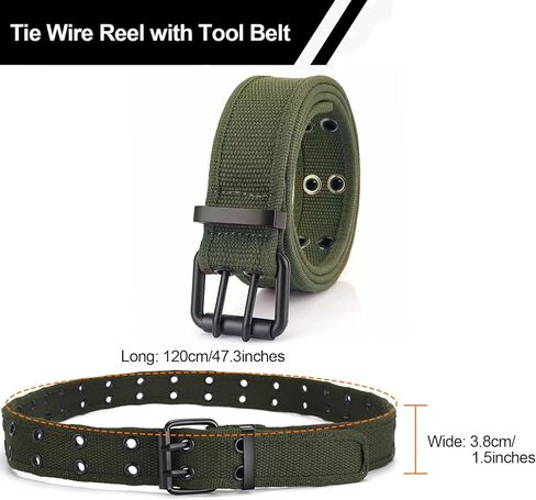 Dreamoon Lightweight Tie Wire Reel with Work Belt - Aluminum Coil Holder Wheel, Rewindable Tie Wire Dispenser, Compatible with 12-18 Gauge Wires, Portable Wire Reel for Easy Handling in Kuwait