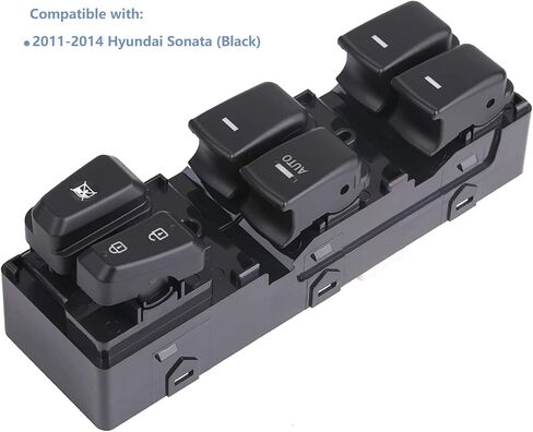 Master Window Switch Power Control Button Front Left Driver Side Compatible with Hyundai Sonata 2011 2012 2013 2014 Replacement OEM 93570-3S000YDA 93570-3S000-RAS (Black Color) in Saudi Arabia