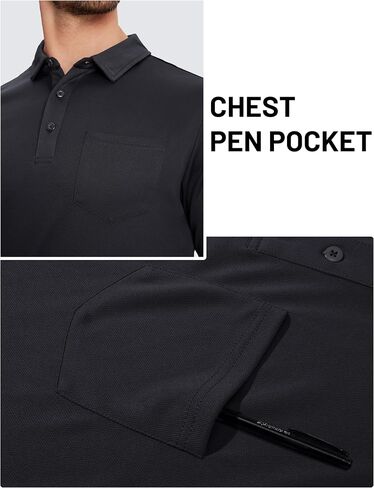 TACVASEN Polo Shirts for Men with Pocket Short Sleeve Lightweight Quick Dry Hiking Golf Fishing in Saudi Arabia