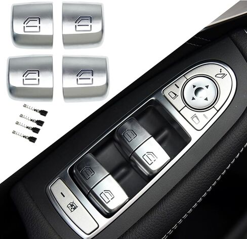 أغطية زر تبديل النافذة لفئة مرسيدس Benz C E GLC ، مفتاح رفع زجاج النافذة الجانبية للركاب لـ W205 C 2015-2021 ، W253 GLC 2016-2022 ، W213 E 2017-2020 in Kuwait