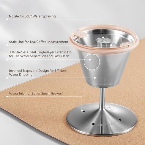 Buydeem K2423 Tea Maker, Durable 316 Stainless Steel & German Schott Glass Electric Kettle, Removable Infuser, Auto Keep Warm, BPA Free, 1.2L in Kuwait