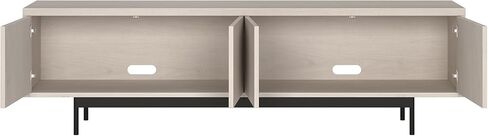 Henn&Hart Rectangular TV Stand for TV's up to 75" in Natural Black, for Home, Living Room, Bedroom, Entertainment Room, Office in Saudi Arabia