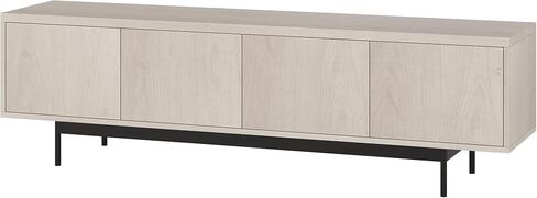 Henn&Hart Rectangular TV Stand for TV's up to 75" in Natural Black, for Home, Living Room, Bedroom, Entertainment Room, Office in Saudi Arabia