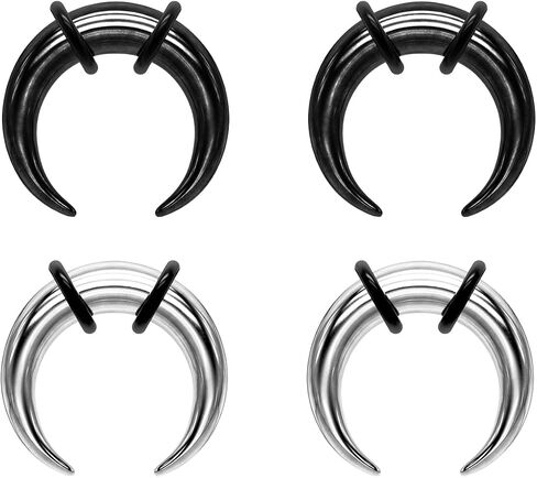 4pcs الفولاذ الجراحي 14g 12g 10g 8g 6g 4g 2g 0g 00g pincher tapers حلقات الحاجز الحاجز الهارش C. in Kuwait