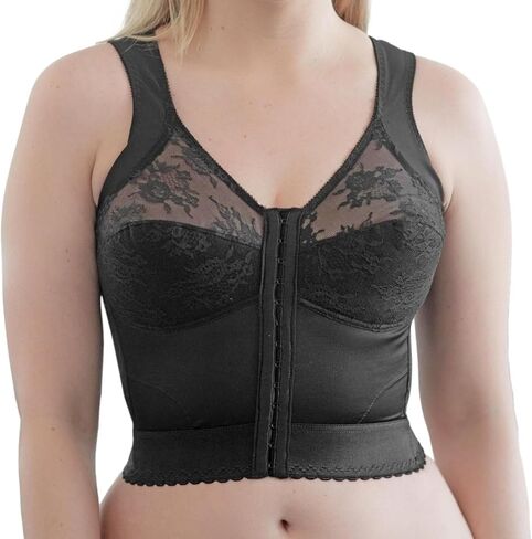 Front Closure Longline Bra | 9603 | Made in USA | Wire-Free Comfort w/Back Support | Soft Cups Everyday Confidence | 34B–58H in Saudi Arabia