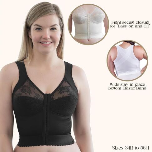 Front Closure Longline Bra | 9603 | Made in USA | Wire-Free Comfort w/Back Support | Soft Cups Everyday Confidence | 34B–58H in Saudi Arabia