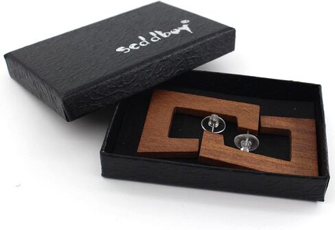 Wooden Hoop Earrings for Women Geometric Lightweight Dangle Drop Earrings in Saudi Arabia