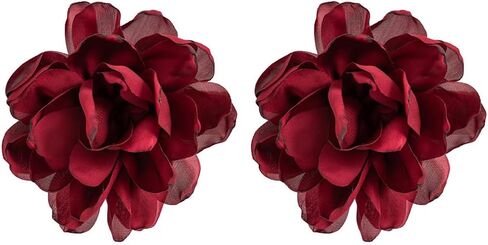Large Fabric Floral Dangle Earrings for Women Vintage Exaggeration Chiffon Rose Flower Petal Earring Fashion Cloth Floral Earrings Charm Jewelry Gifts in Saudi Arabia