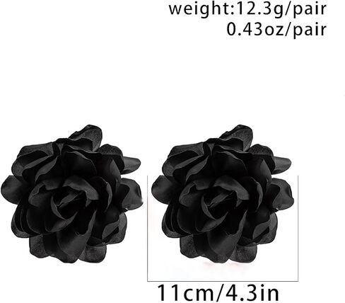 Large Fabric Floral Dangle Earrings for Women Vintage Exaggeration Chiffon Rose Flower Petal Earring Fashion Cloth Floral Earrings Charm Jewelry Gifts in Saudi Arabia