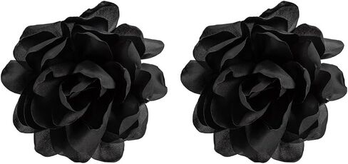 Large Fabric Floral Dangle Earrings for Women Vintage Exaggeration Chiffon Rose Flower Petal Earring Fashion Cloth Floral Earrings Charm Jewelry Gifts in Saudi Arabia