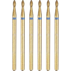 HARFINGTON 6pcs 100-120 Grits Diamond Grinding Bit 2.2mm Oval Head 2.35mm Shank 9mm Length Titanium Plated Stone Sanding Drill Bits Rotary Tool for Nails Grinding Polishing in Kuwait