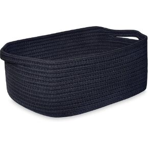 Abenkle Cotton Rope Storage Basket ، سلال حضانة الأطفال للأرفف خزانة ، منظم الرف المستطيل ، سلة تخزين الألعاب ، سلة الهدايا ، 14.2 × 8.7 × 7.1 بوصة ، أبيض in Kuwait